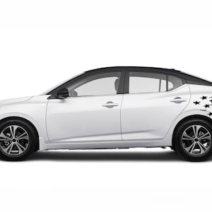 Tattered US flag graphic design decals stickers vinyl compatible with Nissan Sentra 2020 - 2023 B18