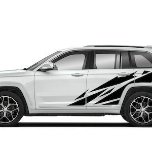 Set Of decal Wrap Compatible with Jeep Grand Cherokee WK2 WK 2011 - 2023 - Present Full Body Sticker Vinyl Geometric Pattern