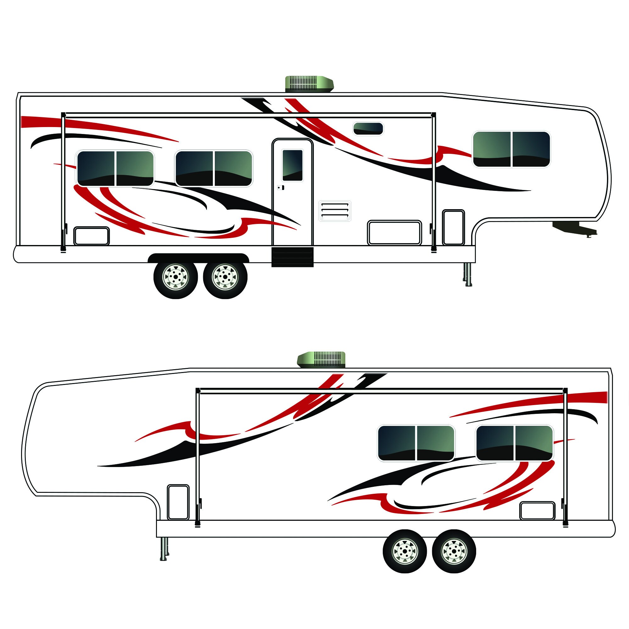 Vinyl Rv Graphics Arrow Graphics Decals Compatible With RV Class A Motor Home Camper ...