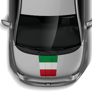 Italian flag hood decals stickers vinyl Sport racing graphic design kit Compatible with Fiat F595 Abarth 2021 - Present