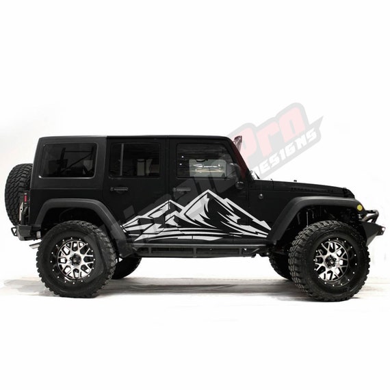 Side Door Pair Vinyl Mountains Compatibel met Jeep Wrangler Jk