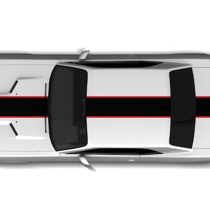 Center Sport Stripe mit Nadelstreifen Abziehbilder Aufkleber Grafik-Designs kompatibel mit Dodge Challenger 2008 2009 2010 2011 2012 2013 2014