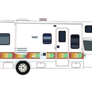 Motor Home Retro Graphic Design Stripe Decals  RV Camper Graphics Vinyl Kits
