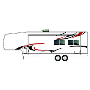 Decals Graphics Arrows Vinyl Kits Compatible with RV Trailer Fifth Wheel  Red-Black