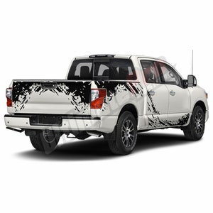 Side Bed Tailgate and Doors Mud Splash Graphics Stickers Sport Decals Vinyl Compatible with Nissan Titan Crew Cab