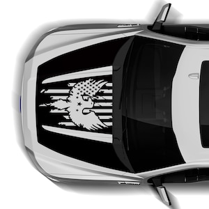 Eagle US Flag Hood Graphics Decal Sticker Compatible with Ford F150 2015 - 2020