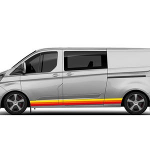 Retro sport stripes edges graphics stickers decals vinyl compatible with Ford Transit Custom L2