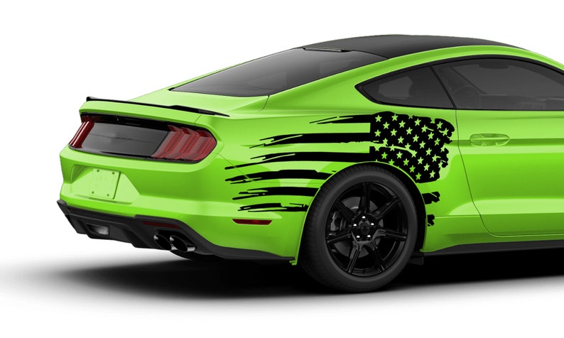 2x Decal Compatible with Ford Mustang Side Fender US Flag Wrap D 2x Decal Compatible with Ford Mustang Side Fender US Flag Wrap D