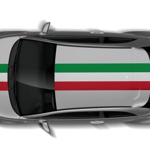 Italian flag full body stripes decals stickers vinyl Sport racing lines graphic design kit Compatible with Fiat F595 Abarth 2021 - Present