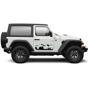 Sticker Sport Decal Vinyl Mountains Compatible with Jeep Wrangler 2 doors JL 2018 2019 2020 2021 2022 Rubicon Sahara