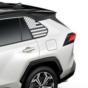 Etiqueta deportiva de la ventana trasera compatible con Toyota Rav4 2019 2020 SUV híbrido vinilo pegatina us flag american