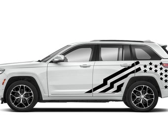 American Flag Sticker Compatible with Jeep Grand Cherokee 2011 - 2023 Present Sport Decal Vinyl US Stars wk2 wk hemi
