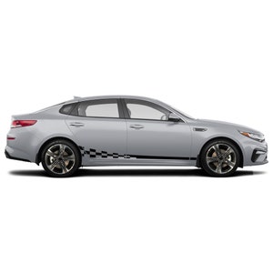 2x Decal Wavy Flag Compatible with KIA Optima DL3 K5 2020 - 2022 Side Door Wrap Decal Sticker Vinyl Sport Stripes