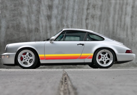 1990年式ポルシェ964スポーツに適合するサイドドアカラーストライプ