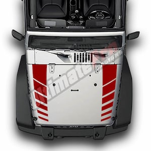 Racing Sticker Stripes Side Compatible with Jeep Wrangler Jk 2006 - 2018 Rubicon Sport Decal Vinyl Hood Scoop Front Stripes 4x4 off road