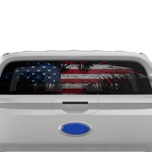 Perforowana naklejka z flagą USA z motywem orła, kompatybilna z Ford Ranger 2019-2023