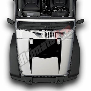 Sport Wrap Hood Decal Sticker Stripes Compatible with Jeep Wrangler Jk 2006 - 2018 Rubicon Front Decal Sport Stripes 4x4 modern