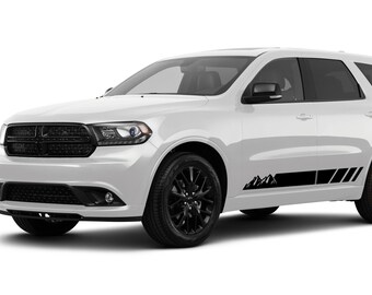 Pair Of Decals Compatible with Dodge Durango Sport 2015 2019 2020 double Stripe Tune Side doors Sticker Decal Vinyl