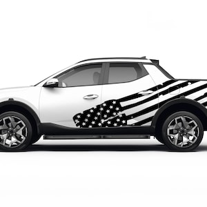 Side Doors US flag decals stickers vinyl graphic design compatible with Hyundai Santa Cruz 2022 - Present