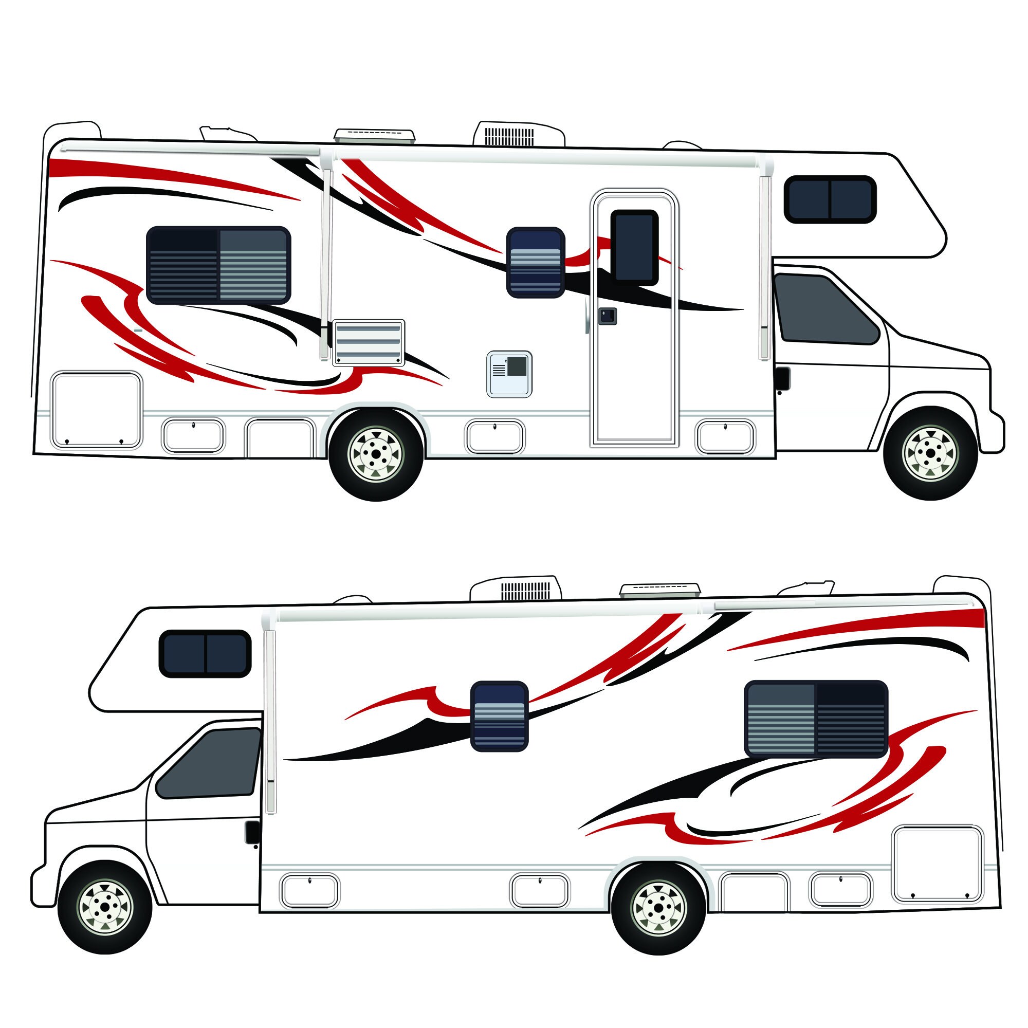 Vinyl Rv Graphics Motorhome RV Decals Vinyl Kits Red-black Spears Sport Graphics - Etsy