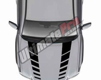 Stripes Decal Sticker Compatible with Toyota Tacoma 2016 - 2023 Crew Cab front Vinyl 2017 2018 2019 2020 Scoop Hood Vent