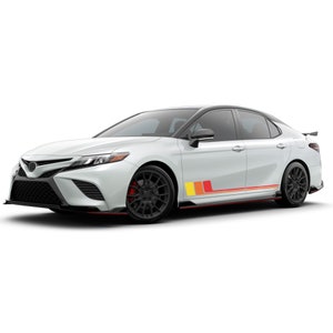Sticker Decal Compatible with Toyota Camry 2015 - 2021 Racing Doors Sticker Mirror Vinyl Decals