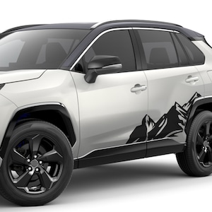 Calcomanía de montañas compatible con Toyota Rav4 2019 2020 SUV híbrido juego de calcomanías de vinilo deportivo izquierda derecha