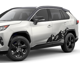 Mountains Decal Compatible with Toyota Rav4 2019 2020 SUV Hybrid Vinyl Sticker Set Of Sport Vinyl Left Right