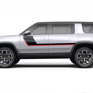 Door hockey decals stickers vinyl graphic design compatible with Rivian R1S SUV electric vehicle 2022 - Present