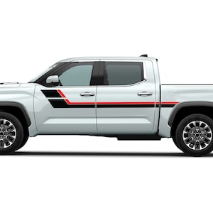 Side Sport Hockey Stripes Decal Sticker Compatible with Toyota Tundra 2022 - 2023