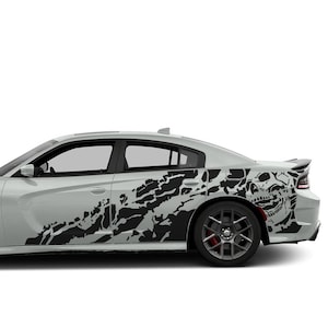 Stickers tête de mort cauchemar avec habillage en vinyle, design graphique compatible avec Dodge Charger Sport SXT GT R/T SRT Hellcat Jailbreak 2006-2023