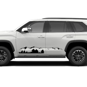 Door Mountains Trees Decal Sticker Compatible with Toyota Sequoia 2008 - 2023