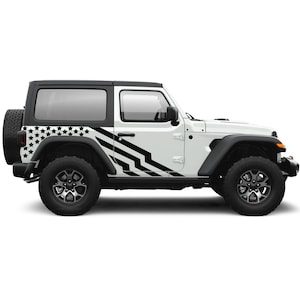 USA flag side graphics decals compatible with Jeep Wrangler JL 2018 - Present Rubicon Sahara
