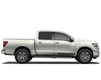 サイドダブルストライプグラフィックデカールステッカービニール、日産タイタン対応