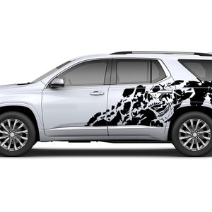 Nightmare Skull Decal Sticker Graphic Design Compatible with Chevrolet Traverse 2018 - 2023