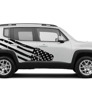 Side Door US Flag Decals Stickers Graphics Vinyl compatible with Jeep Renegade