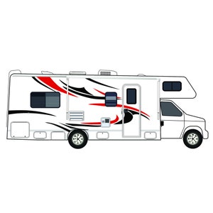 Motorhome Decals RV Vinyl Kits Red-Black Sport Arrows Graphics