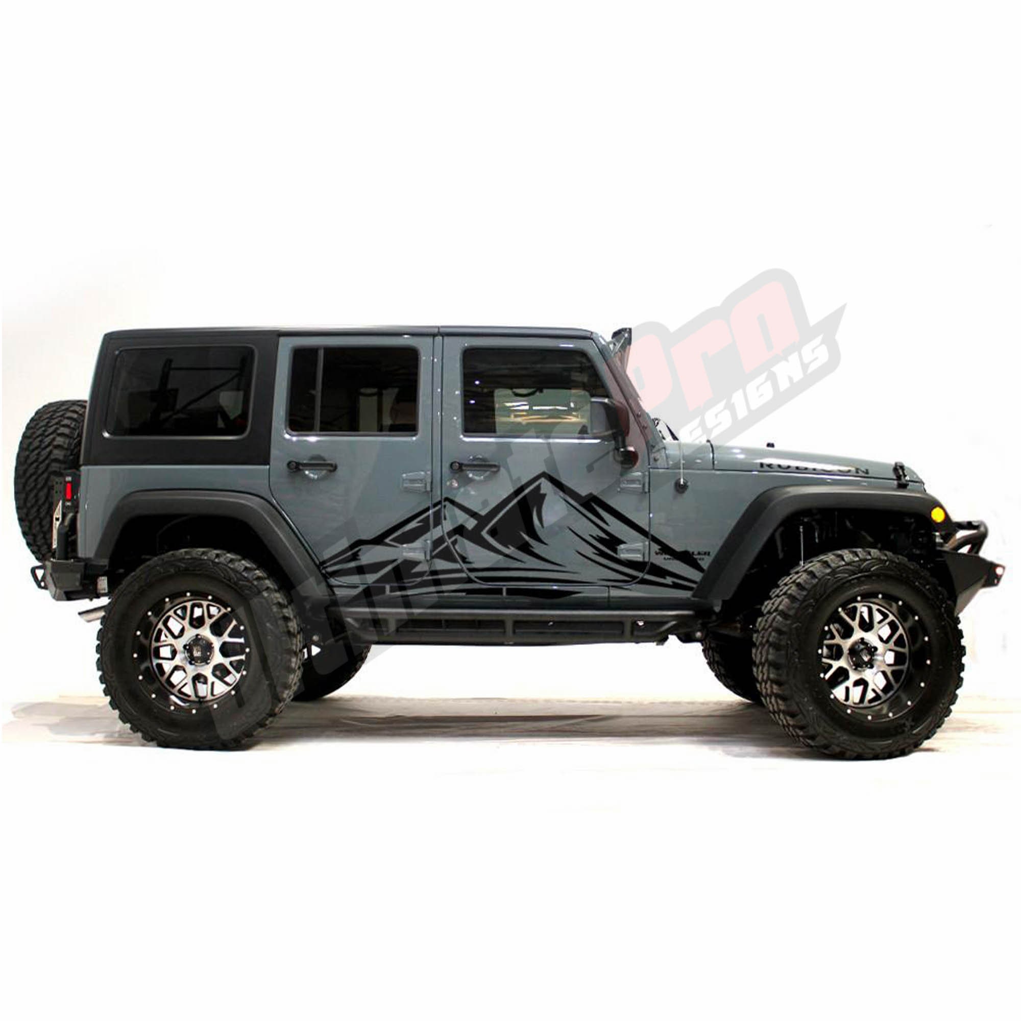 Side Door Pair Vinyl Mountains Compatibel met Jeep Wrangler Jk