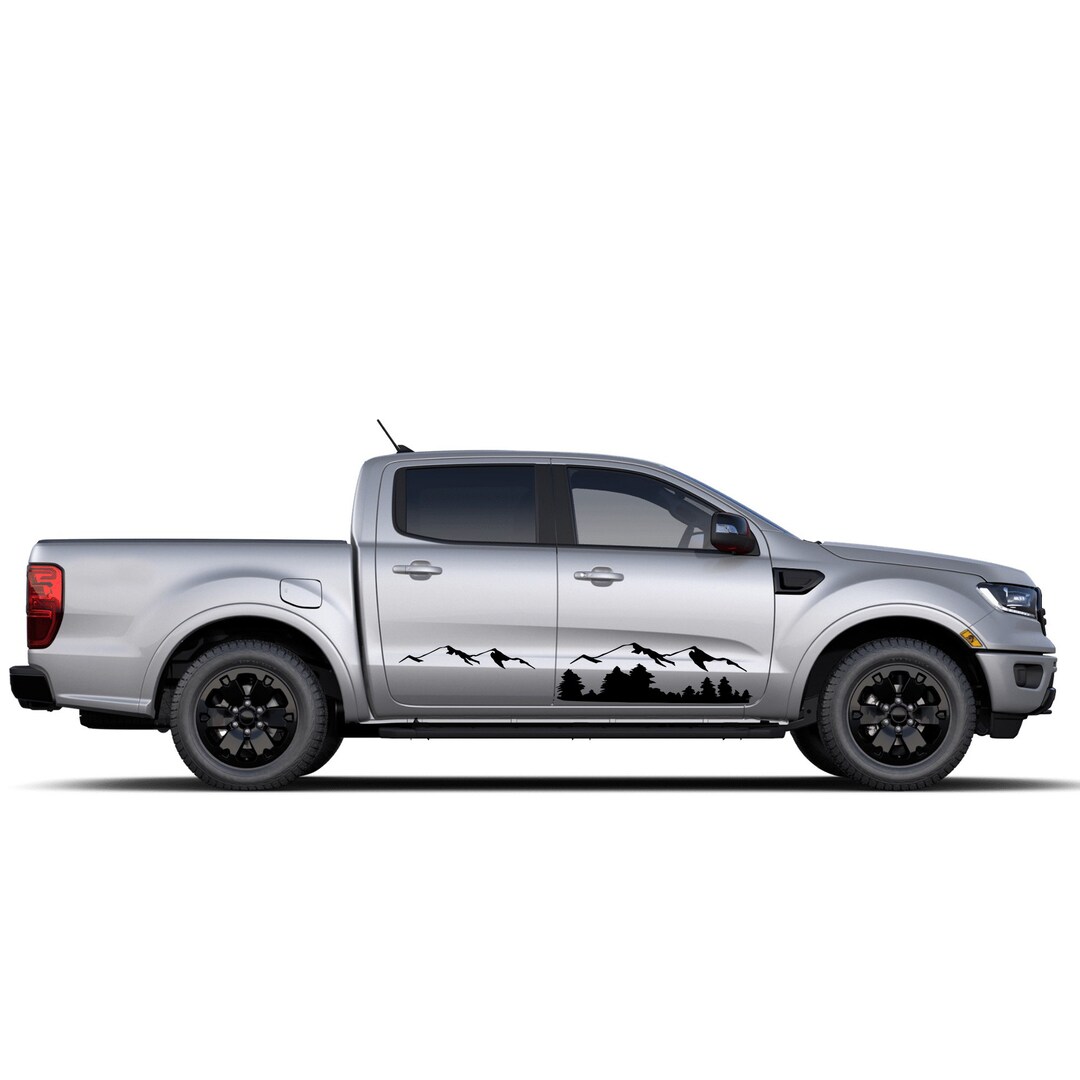 Mountains Trees Graphic Design Decal Sticker Compatible With Ford ...