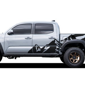 Set of Bed and Doors Decal Sticker Sport Compatible with Toyota Tacoma Crew Cab Long bed 2016 - 2023