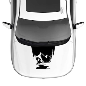 Hood mountain lake graphics stickers decals compatible with Chevrolet Tahoe 2021 - 2023