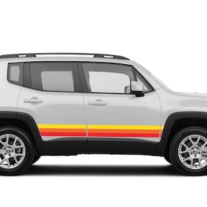 Side Door Retro Stripes Sport Graphic Designs Kit Decal Stickers Graphics Compatible with Jeep Renegade