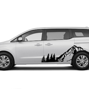 Naklejka na drzwi góry las wzgórze winyl grafika kompatybilna z Kia Sedona 2022-Obecnie