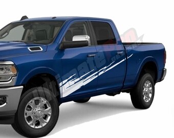 Pro Motor Stripes Dodge RAM Bed Box Dirt Splash Side Stripes Decals – Choose Your Color