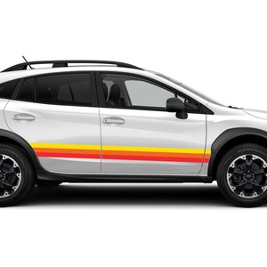 Side Retro Lines Stripes Decal Stickers Graphics Compatible with Subaru Crosstrek 2018 - Present