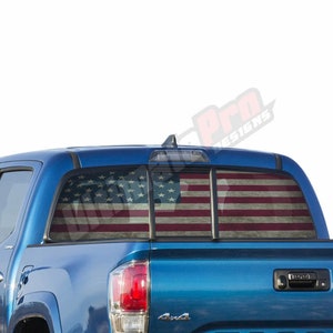 Perforated Windshield Vinyl Decal Sticker Compatible with Toyota Tacoma 2005 - 2015  4x4 Racing Gen 2 Gen 3 Rear Window