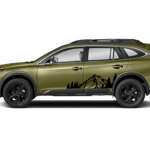 Sticker Sport Decal Side Door Pair Vinyl Mountains  Compatible with Subaru Outback 2006 - 2018 forest suv wagon