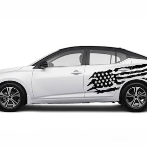 US flag graphic design decals stickers vinyl compatible with Nissan Sentra 2020 - 2023 B18