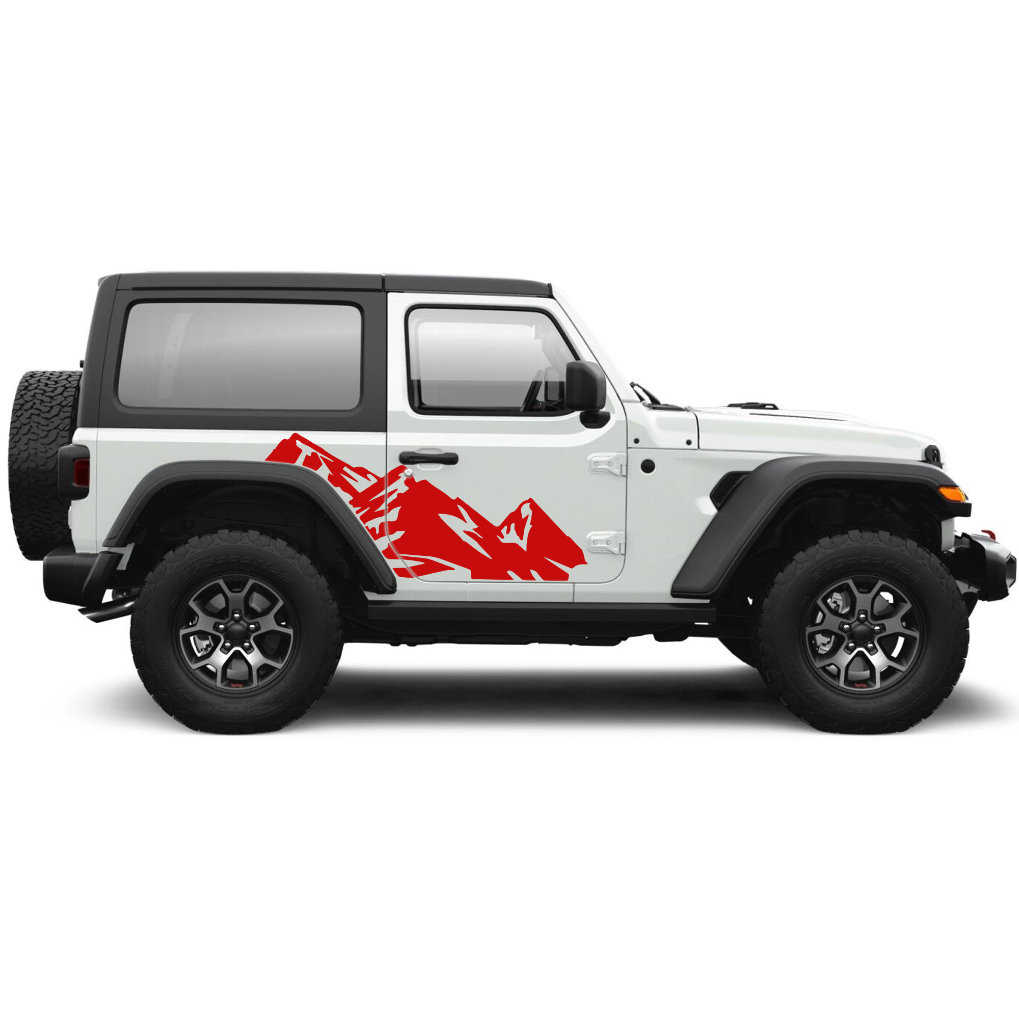 Decal Sticker Mountains Compatible With Jeep Wrangler 2 Doors JL