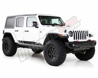 2x Side Door Stripes Mountains Sticker Sport Decal Compatible with Jeep Wrangler JL 2018 2019 2020 – present Rubicon Off Road 4x4